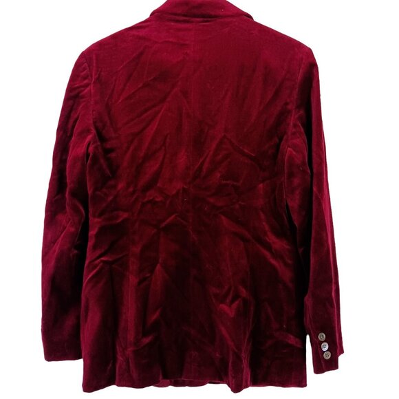 Vintage Talbots Womens Romantic Velvet Jacket Coat Crimson Red Size 6 Made USA - Picture 4 of 8